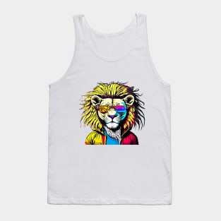 Roaring Style: A Lion's Selfie in the Concrete Jungle Tank Top